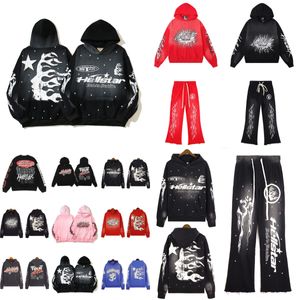 Designer hoodie hellstar män pullover spiderweb stjärna blixt långärmad gata hip-hop tröjor blå röd grå svart vit yoga vintage hoodies kvinnor tröjor