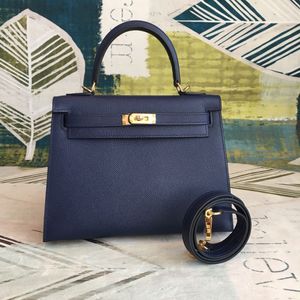 Designerspurse marca bolsa 25cm saco de luxo epsom couro artesanal costura qualidade azul marinho escuro muitas cores entrega rápida preço de atacado