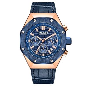 Wristwatches MEGIR Watch Men Waterproof Chronograph Military Male Clock Top Stainless Steel Business Man Sport Wristwatch 2213