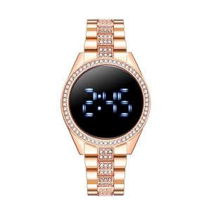 Mulheres diamante toque led relógios moda à prova dwaterproof água tendência mulher casal relógio exibição única o presente mais especial jam tangan peremp287a