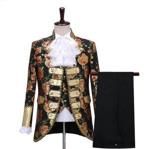 Abiti da uomo in stile gotico Palazzo Abito aristocratico Palazzo Corte Principe Halloween Masquerade Cosplay Set completo da uomo Costume Homme