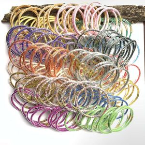 9-layer Silicone Sequin Ribbon Set for Women's Bow Bracelet Bracelet, New Jelly Bangle