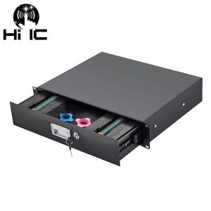 Microphones 2U Metal Wireless Microphone 19 inch Standard Cabinet Drawer With Lock Protection Cotton Air Box Storage Cabinet