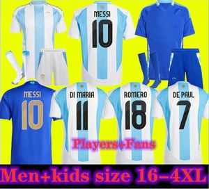 16-4XL 24 25 MESSISS ArgentinaS Home Away Soccer Jerseys 2024 J.AAREZ DI MARIA DYBALA MARTINEZ ALLISTER MARADONA Männer Kinder Fußballtrikot Fans Spieler