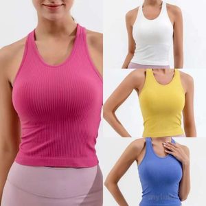 Canotta da yoga Canotta senza maniche fitness Canotta a doppio strato Alta elasticità Felpa da corsa traspirante Reggiseno incorporato