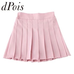 Dresses Kids Tennis Skorts for Girls Solid Color Elastic High Waist School Uniform Mini Skirt with Shorts Chilldren Pleated Skirts