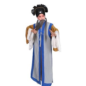 Beijing Opera Men Clothing Huangmei Drama Outfit Peking Opera Stage Costume Prime Edge Laosheng Touts Home Master Teacher Outfit