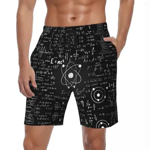 Herr shorts sommarbräda manlig matematisk formel sportkläder tryck cool mode grafisk strand snabb torr stammar stor storlek