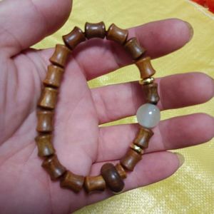 Pendant Necklaces Green Sandalwood Blackwood Bamboo Luminous Stone With Flexible Ring Bracelet