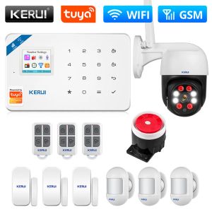Комплекты KERUI W181, система сигнализации, Wi-Fi, GSM, комплект сигнализации Tuya, умный дом, поддержка сигнализации Alexa, датчик движения, датчик двери, IP-камера