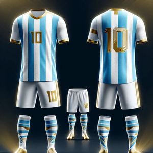 Mens Survetement Kit de Futebol Shorts Crianças Manga Completa Camisa de Futebol Terno Kits Futbol Treinamento Uniforme Define Personalizado 240315