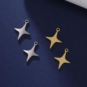 Charms Stainless Steel Cut Star Minimalist Fine Polished Pendants Handmade Jewelry Making Accessories 11mm X15mm 2PCs