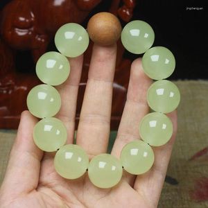 Strand lysande pärlor 20mm Spotlight Round Jade Armband