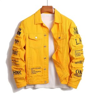 Mens Y2k denimjacka jeans Kläderlappar Windbreaker Cotton Stretchy Trucker Jackor för män Cowboy Letter Designer Fashion 240315