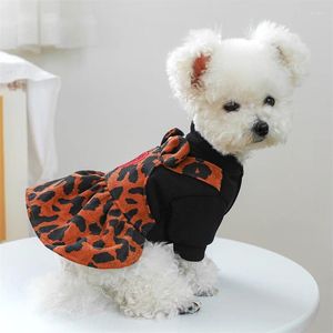 Hundkläder Leopards overaller för små hundar husdjur jumper och klänningar par Yorkie poodle dräkter höst vinter designer ropa para perros