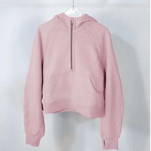 2024 Conjuntos Ativos LululemenI Semi Zíper Hoodies Roupas de Ginástica Roupas de Yoga Femininas Suéter Esportivo Moda Solta Lazer Casaco Correndo Fiess Casual kif668