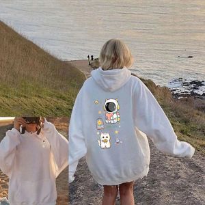 Men's Hoodies Women's Kawaii Cute Manga Cartoon Pullover Tops Hip Hop Funny Oversized Clothing Drawstring White Sweatshirts