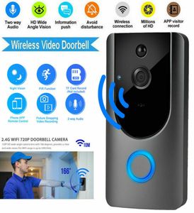 Smart Wireless WiFi Video Doorbell HD Security Camera med PIR Motion Detection Night Vision Twoway Talk och Realtime Video2277435