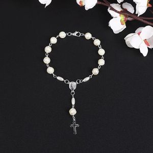 Charme Pulseiras Rosário Pulseira Cristo Oração Resina Rosários Beads Cadeia Jóias Religiosas