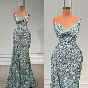 Mermaid Evening Fabulous Elegant Glitter V Neck Promdress Pleats Sweetheart Long Dresses For Special Ocns Floor Length Robe De Soiree