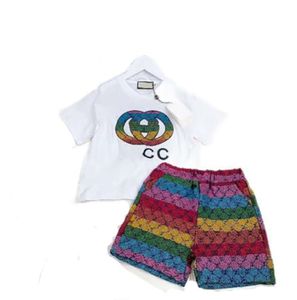 Nuovo stile Moda Designer di lusso Set di abbigliamento T-shirt per bambini shorts Tesori estivi per bambini britannici e top in cotone per ragazze in due pezzi moda di marca