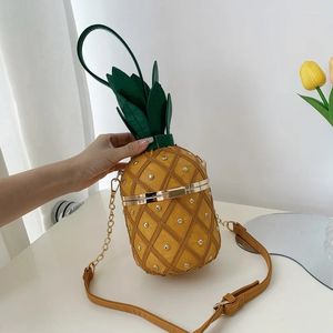 Sacos de noite forma de abacaxi para mulheres bolsa feminina bolsa de ombro mensageiro bolsas de luxo designer b006