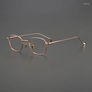 サングラスフレーム8G品質ラウンドヴィンテージチタンメガネ男性向け女性女性光学近視を読む処方箋レンズデザイナー眼鏡