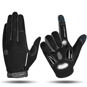 MOREOK Cycling Gloves Full Finger Winter Bike Gloves 5MM Liquid Gel Pads Anti-Slip Shock-Absorbing Touchscreen Bicycle Gloves 240306