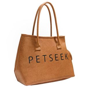 Designer sacola grande bolsa carteira moda couro marrom treliça bolsa de ombro alto luxo clássico flor verificado oxford pano cão gato animal de estimação saco ao ar livre atacado