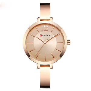 Luxury modeklänning Ladies Armband Watches Womens Quartz Rostfritt stål Band Rose Gold Wristwatch Lady Watch Reloj Mujer234L