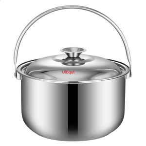 Pote sopa cozinhar aço inoxidável guisado tigela tigelas stockpot cozinha panelas pan metal handleramen panelas e panelas conjunto 240308