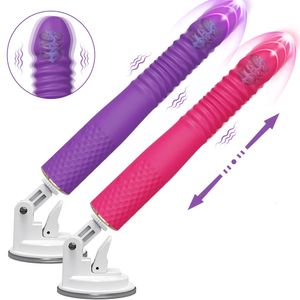 App Sex Automatisk teleskopisk drivande dildo vibrator massager g spot utdragbar kvinnlig onani sexleksaker vuxen för kvinnor 240308