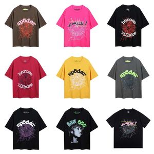 2024 New Trendy Men's and Women's Couple Outfit Oversized SP5DER Spider Web Printed Short Sleeved T-shirt for Summer