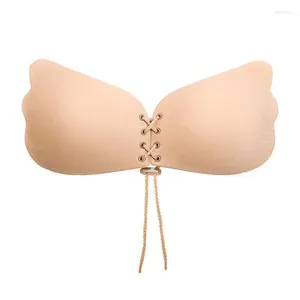 BRAS Dikişsiz Kablosuz Yapışkan Çubuk Sütyen Straplez meme kapağı Push Up Kadınlar Seksi Sırtsız iç çamaşırı Görünmez Silikon Bralette