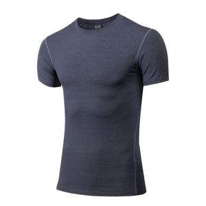 Mensar Tight Training Suit Running Short Sleeve Sportswear Elastic Quick Drying T-shirt