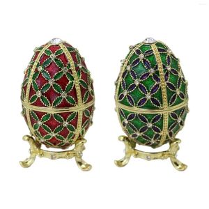 Torebki biżuterii Easter Egg Tinket Box Spring Aktywność Rzeźba Faberge
