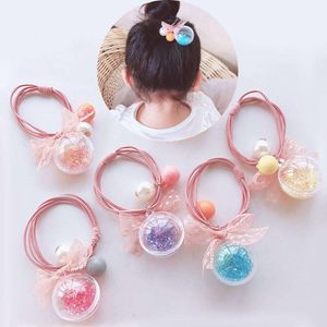 Fashion Girls Hair Accessories Bubble Balls Sand Gold Drill rubber band elastic hairbands Headwear Children's Hairring