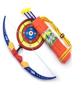 Shooting game Simulation Bow Arrow Plastic Soft Sucker Arrow with Target Set archery sprots Outdoor toys kids boy gift9789796