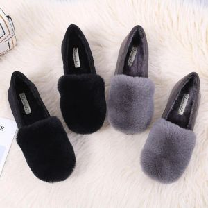 Stivali grandi dimensioni 3443 scarpe di pelliccia di coniglio donna 2022 sneaker invernali piatti caldi peluche di cotone peluche