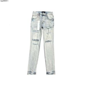 Designer Jeans Stack Man Pant Sweatpants Streetwear broderi Quiltning Rippad för trendmärke Vintage Street denim grossist