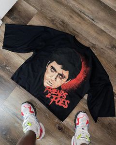 Gótico punk oversized impresso gráfico camisetas harajuku hip hop y2k topo solto moda manga curta dos homens das mulheres topos streetwear 240312