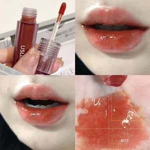 Lip Gloss Water Light Mirror Shinmmer Glaze Lasting Moisturized Jelly Liquid Lipstick Waterproof Non-stick Makeup Cosmetic