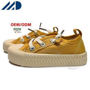 HBP Non-Brand 2024 Hot Kids New Korean Childrens and Girls Casual Biscuit Solid Bottom Outdoor Casual Canvas Shoes