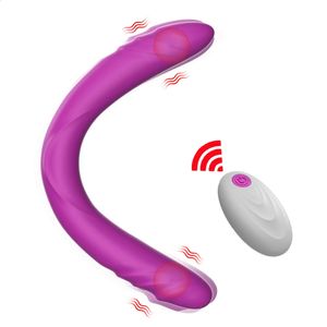 Kadınlar için gerçekçi yapay penis vibratör çift kablosuz uzaktan kumanda gspot seks oyuncakları yetişkinler yumuşak mastürbator 240312