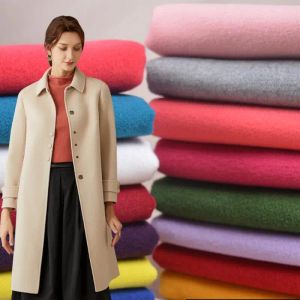 Dresses Thick Brushed Imitation Cashmere Wool Fabric Woolen Fabric for Coat,Jacket,Skirts,Pants Cloth, Black White Red Blue by the meter