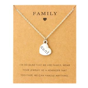 Aunt Sister Uncle Pendants Chain Necklaces Grandma Grandpa Family Mom Daughter Dad Father Brother Son Fashion Jewelry Love Gift260F