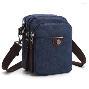 Bag Men Canvas Bags Single Shoulder Travel Waist Pack Maletin Hombre Multi-pocket Man Messenger Sacoche Homme