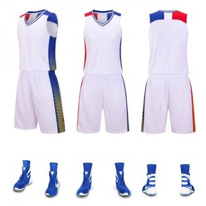 Camisa de basquete para adultos e crianças, uniforme de treinamento de secagem rápida, kit de roupas esportivas para homens e mulheres, roupa esportiva 240315