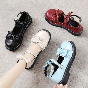 Casual Shoes Women Cute Platform Mary Jane 2024 Bow-Wśnot Panie Lolita grube obcasy jk mundur retro zapatos de mujer