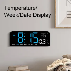 Relógios de parede Eletrônico Digital Despertador LED Display com Botão Sleep Grandes Dígitos 5 Modos Mesa de Brilho Ajustável